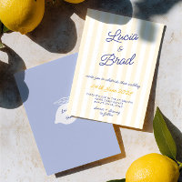 Italian Yellow & Blue Striped Lemon Wedding 
