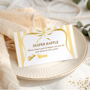 Italian Yellow Bow Cannoli Diaper Baby Shower Enclosure Card