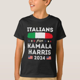Italians For Kamala Harris 2024 Italia Flag Patrio T-Shirt