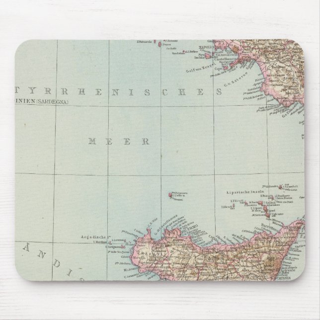 Italien sudliche Halfte, Map of South Italy Mouse Pad (Front)