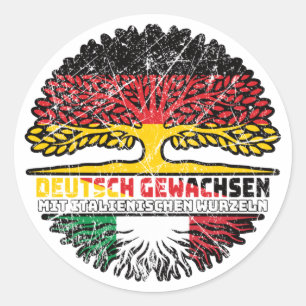 Italienisch Italienisch Deutsch Deutschland Baum Classic Round Sticker
