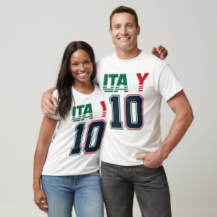 Italy 10 Soccer Fan T-Shirt   Italian Football Jer
