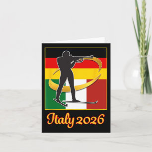 Italy 2026 Biathlon Japan Italy Flags 2026 Winter Card