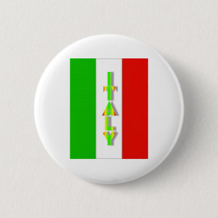 Italy 6 Cm Round Badge
