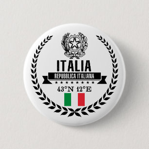 Italy 6 Cm Round Badge