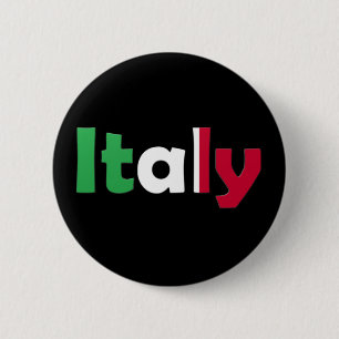 Italy 6 Cm Round Badge
