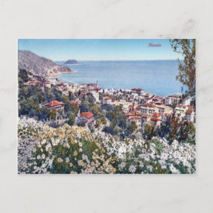 Italy,  Alassio, Flowers and a sea view Postcard