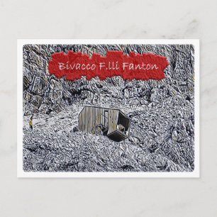 Italy alpine hut Bivacco F.lli Fanton - Dolomiti - Postcard