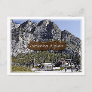 Italy - alpine hut Capanna Alpina - Dolomiti - Postcard