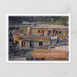 Italy - alpine hut Capanna Cima 11 - Dolomiti Postcard