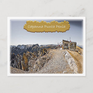 Italy - alpine hut Capanna Punta Penia - Dolomiti Postcard