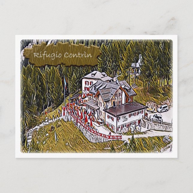 Italy - alpine hut Contrin - Dolomiti Postcard (Front)