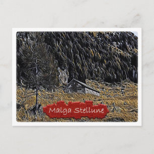 Italy - alpine hut Malga Stellune - Dolomiti - Postcard