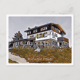 Italy - alpine hut Peller - Dolomiti - Postcard