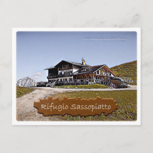 Italy - alpine hut Sassopiatto - Dolomiti Postcard