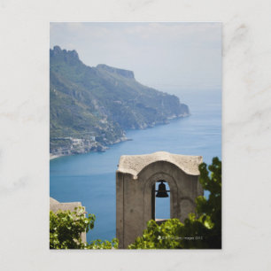 Italy, Amalfi Coast, Ravello, Bell tower with Postcard