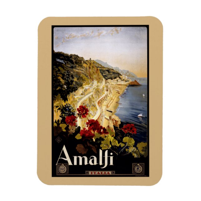Italy Amalfi Coast Vintage Travel Poster Magnet (Vertical)