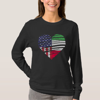 Italy American Grown Heart USA Patriot Heritage Mo T-Shirt