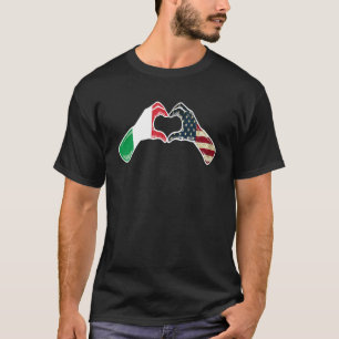 Italy American USA Flag - USA Italian Heart T-Shirt