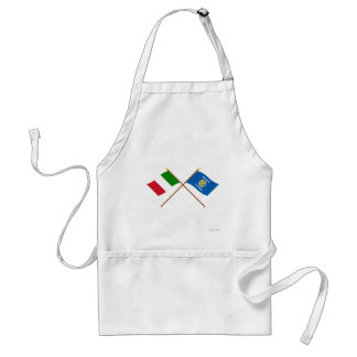 Italy and Calabria crossed flags Standard Apron