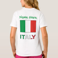 Italy and Italian Flag Green Personalisation Girl