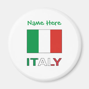Italy and Italian Flag Green Personalisation Magnet