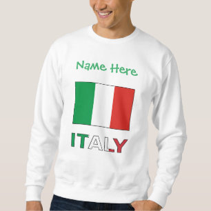 Italy and Italian Flag Green Personalisation Men's Sweatshirt