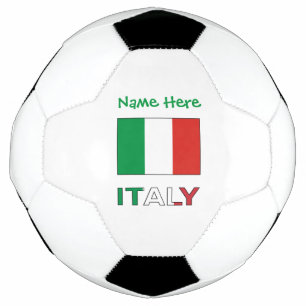 Italy and Italian Flag Green Personalisation Soccer Ball