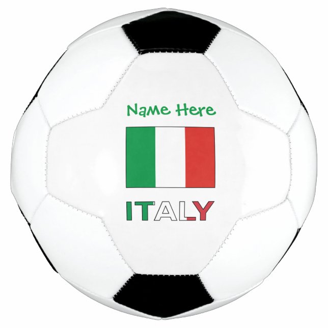 Italy and Italian Flag Green Personalisation  Soccer Ball (Front)