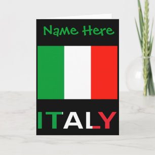 Italy And Italian Flag Green Personalization Mens  Card