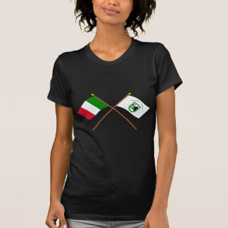 Italy and Le Marche crossed flags T-Shirt