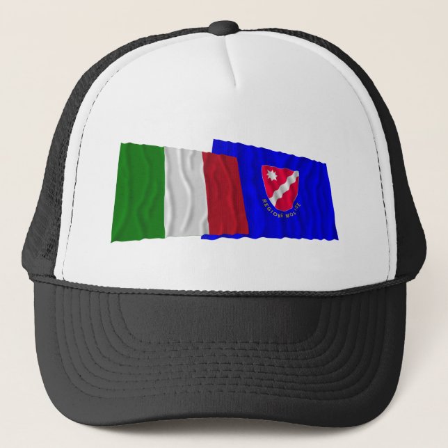 Italy and Molise waving flags Trucker Hat (Front)
