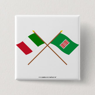 Italy and Umbria crossed flags 15 Cm Square Badge