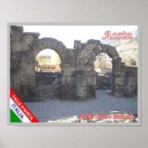 Italy - Aosta Valley - Aosta - Arches - Poster
