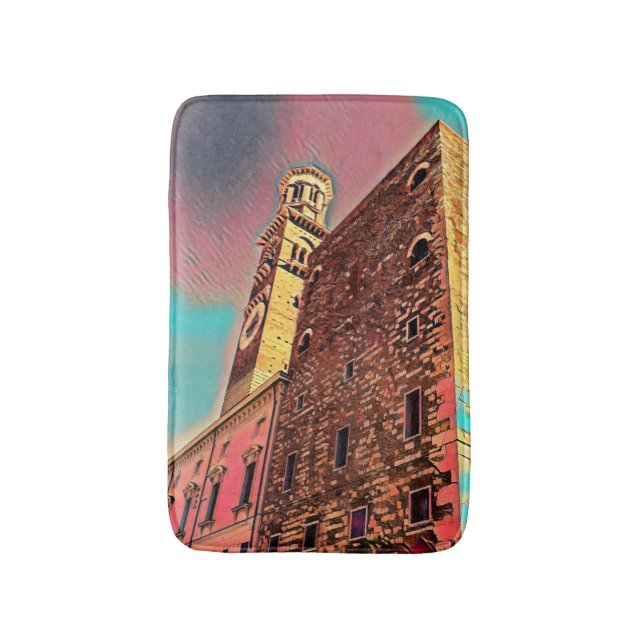 Italy architecture painting bath mat (Front Vertical)