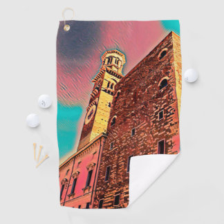 Italy architecture painting golf towel