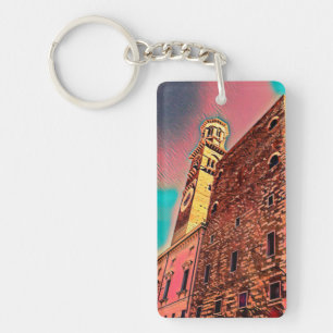 Italy architecture painting key ring