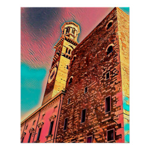 Italy architecture painting poster