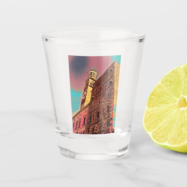 Italy architecture painting shot glass (Front)
