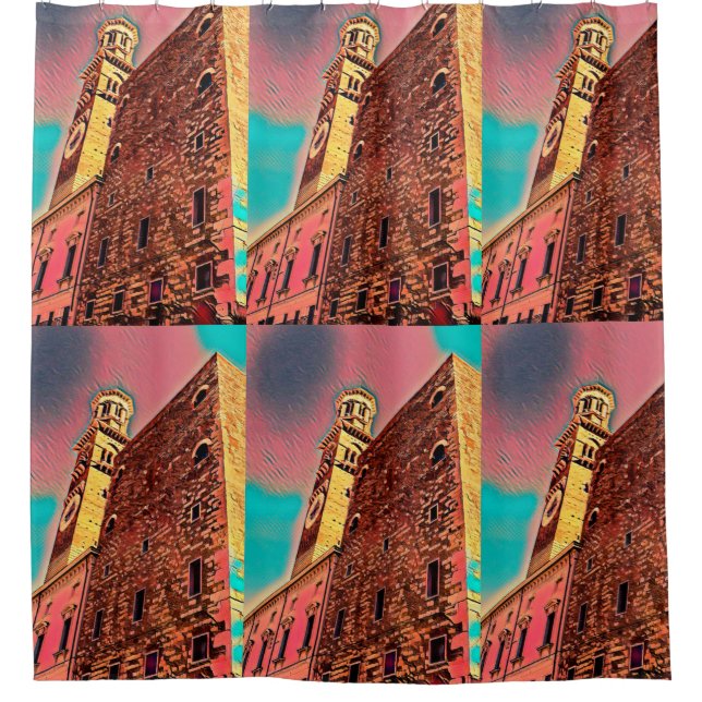 Italy architecture painting shower curtain (Front)