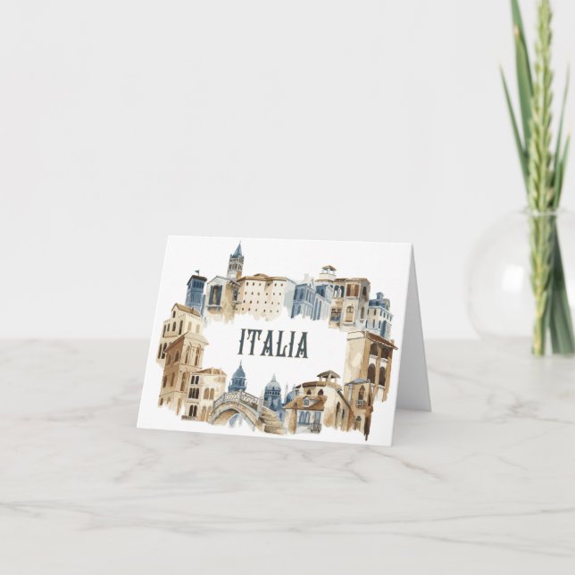 Italy Architecture Thank You Card (Front)