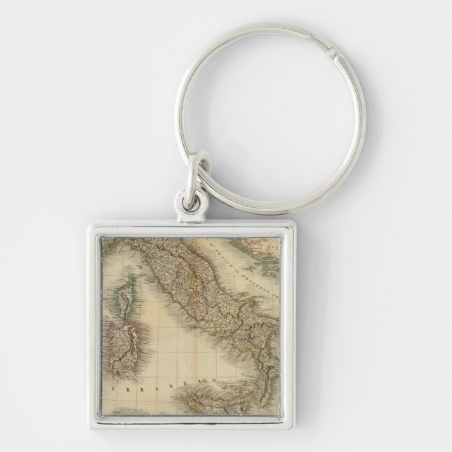 Italy Atlas Map Key Ring (Front)