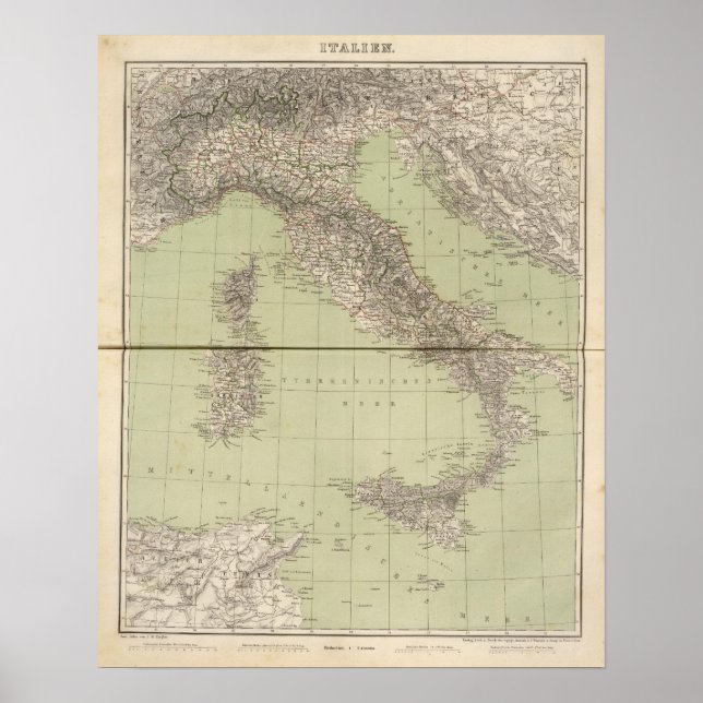 Italy Atlas Map Poster (Front)