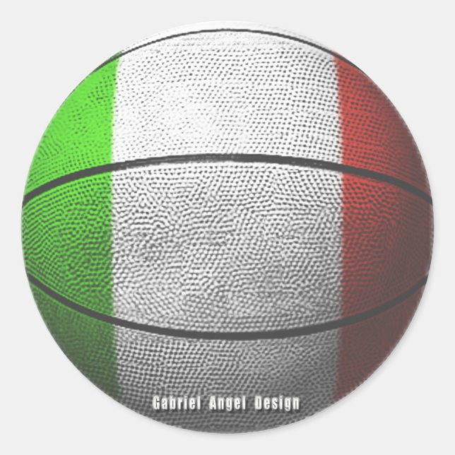 Italy Basketball Classic Round Sticker (Front)