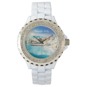 Italy Beach Mediterranean Sea Painting Monogram Watch