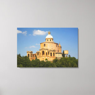 Italy, Bologna, Sunny Day with Portico di San Canvas Print