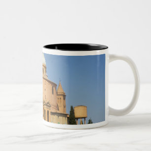 Italy, Bologna, Sunny Day with Portico di San Two-Tone Coffee Mug