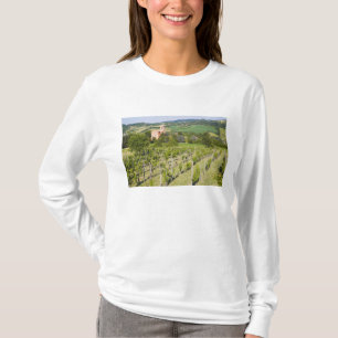 Italy, Bologna, View through Vineyard to Chiesa T-Shirt