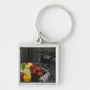 Italy, Brescia Province, Gargnano. Table with 2 Key Ring