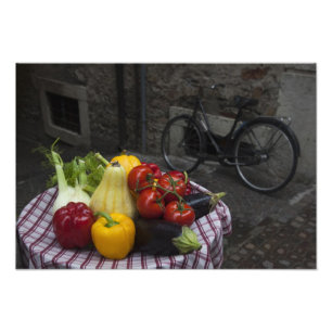 Italy, Brescia Province, Gargnano. Table with Photo Print